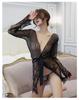Babydoll Nightgown Sexy Popular Slip Mesh Lace Lingerie Summer [Pure Seek] Women's See-Through (Black)