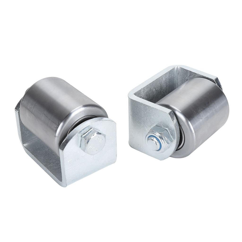 2pcs Weld On Trailer Rollers 2 Inch Chassis Protection Heavy Duty Steel Micro RV Skid Wheels