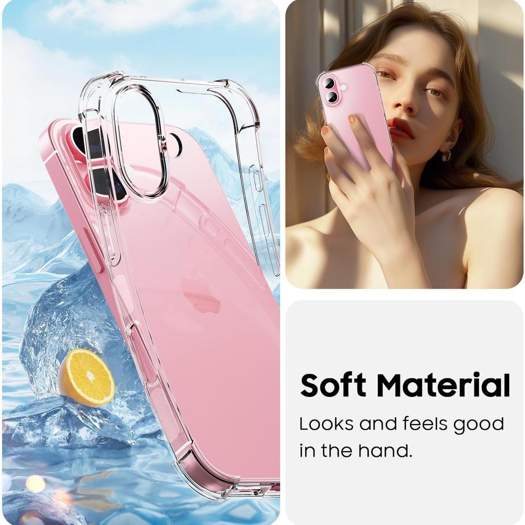Luxury Shockproof Clear Phone Case For iPhone 17Air 16 15 13 12 11 14 Pro Max Mini XR XS 7 8 6 Plus Silicone Bumper Transparent Cover