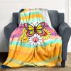 1pc Butterfly Flowers Lightweight Flannel Blanket, Comfortable and Warm Blanket, for Office and Camping Sofa Bed, Livingroom165