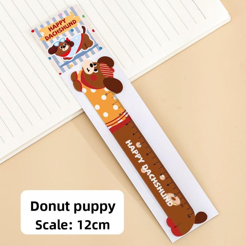 

Cartoon Long Dog Magnetic Bookmark Ruler, Cute Student, High Appearance Level, Flexible Ruler, Irregular-shaped Magnetic Straight Ruler Donut puppy