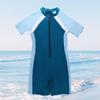Tuolangshi Kids' One-Piece Short-Sleeve Quick-Dry Training Swimsuit