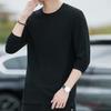 Men Tops Round Neck Long Sleeve Autumn Tops Solid Color