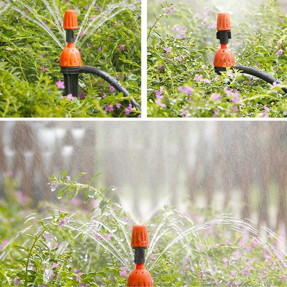5/10/20Pcs 2-IN-1 Drip Misting Sprinkler Adjustable Atomized 1/4" Barb Nozzle Garden Greenhouse Flowerbed Bonsai Lawn Water Irrigation