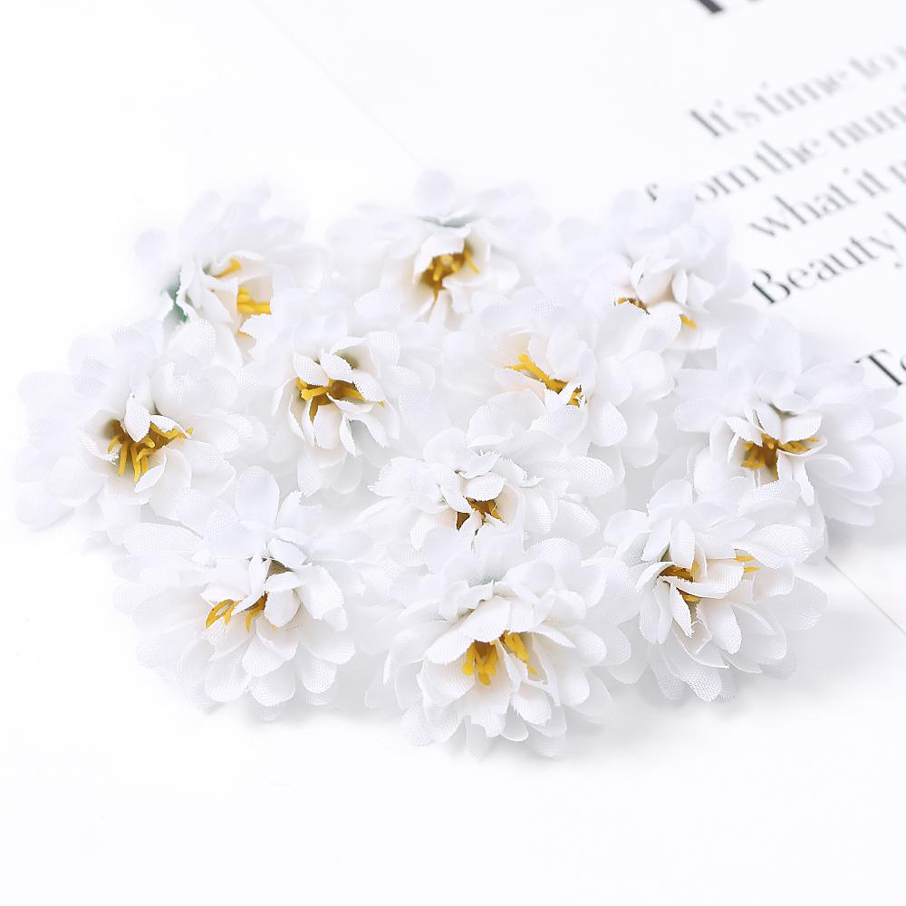 10/20/30PCs Daisy Artificial Flowers 3cm Silk  Fake Flower for Home Room Decor Wedding Decoration DIY Craft Wreath Accessories
