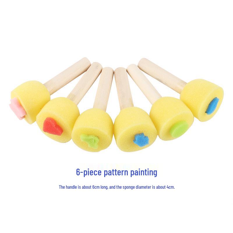 Children's Painting Sponge Brush Set: Doodling Stamps, Rollers, Cylinders, and DIY Art Tools for Early Education.