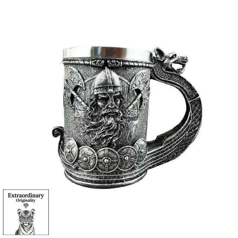 Креативный бокал для вина, домашняя большая чашка для воды, кружка из нержавеющей стали, смола, украшения, пивная кружка в стиле ретро