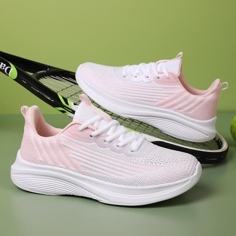 Sneakers Women's 2025 Summer New Fly-woven Mesh Breathable Running Shoes Couple Soft-soled Non-slip and Wear-resistant Walking Shoes