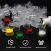 DM 100PCS Disposable Tattoo Ink Cup Plastic Pigment Clear Holder Container Cap With Bottom Permanent Makeup Microblading Supply