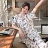 Ink Butterfly Printing Can Be Worn Outside Comfortable Casual Ice Silk Pajamas Women'S Summer Short-Sleeved Loungewear Suit