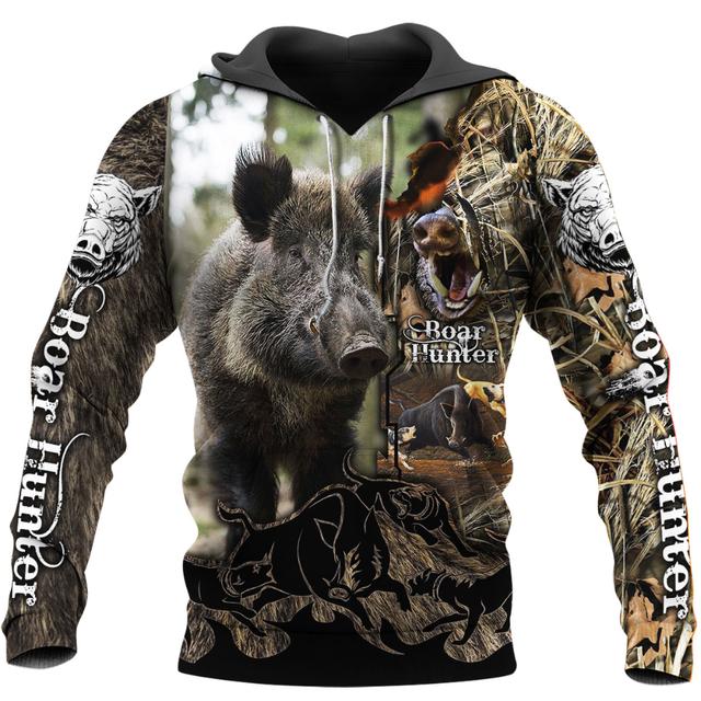 Толстовка с капюшоном Bear Hunting 3D Print Hoodies/Sweetshirt для мужчин и женщин — фото 9