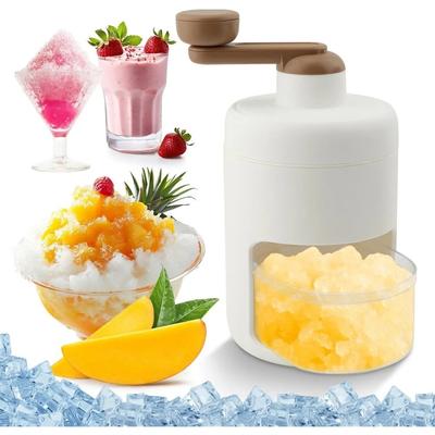 Portable Manual Ice Crusher Shaved Ice Machine Snow Cone Maker BPA Free Hand Operated for  Outdoor Picnic Beach Camping Gear