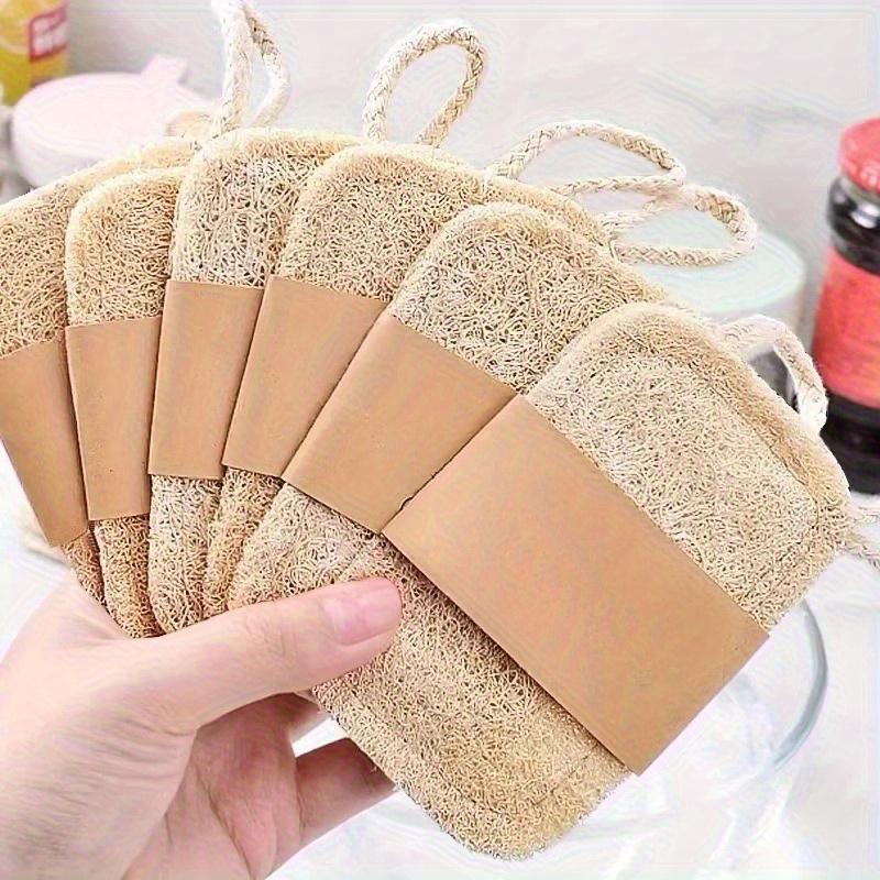 3PC Loofah Dishcloth, Pot Brush, Bowl Cleaner, Kitchen Cleaning Cloth, Green Loofah Pulp Cloth, Pot Brush