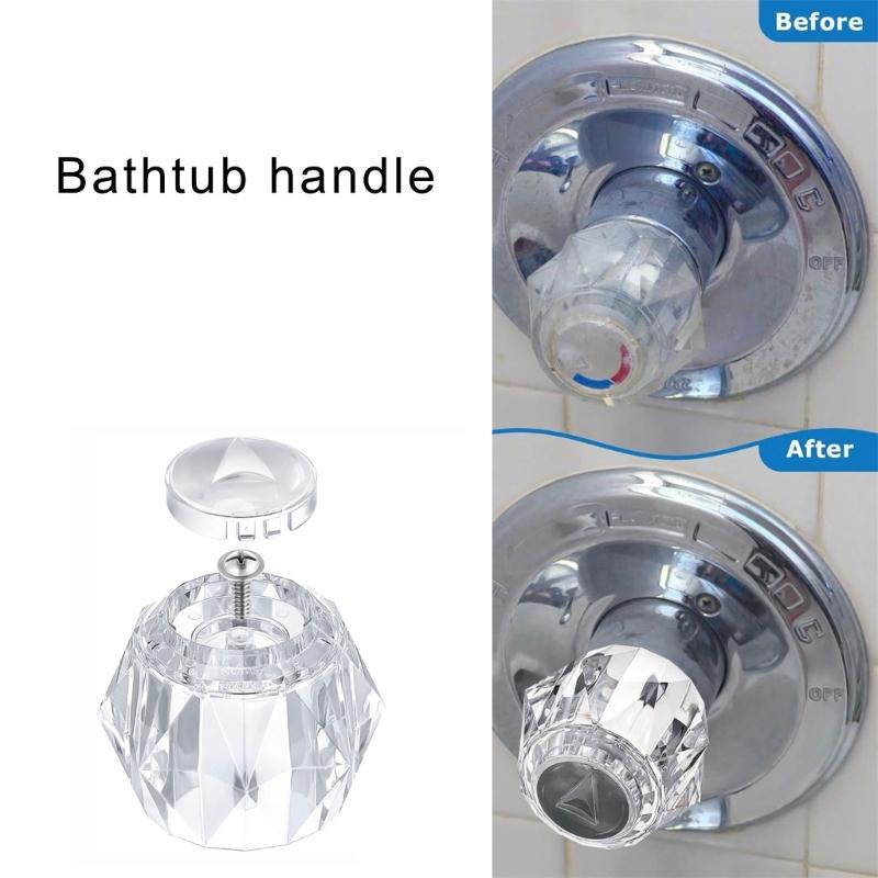 Clear Acrylic Bathtub Faucet Handle Replacement Single Shower Valves Handle Acrylic Shower Knob for Shower/Tub Faucet