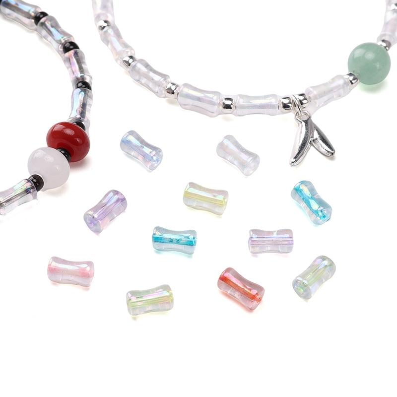 4x8mm Shiny Transparent Bamboo Beads Glass Cylindrical Beads Can Be Used For DIY Jewelry Making Necklace Bracelet
