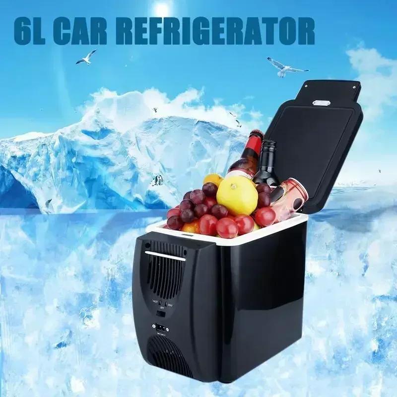 Portable 12V Car Refrigerator Freezer Heater Icebox Travel Refrigerator 6L Mini Auto Freezer C Ooler Warmer Electric Fridge