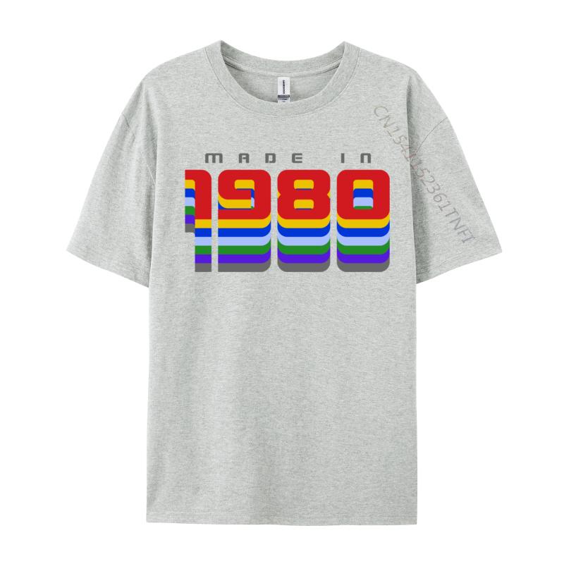 Made In 1980 40th Birthday Cotton Casual Tops Shirt 2024 Newest Student T Shirts Casual Autumn Tshirts