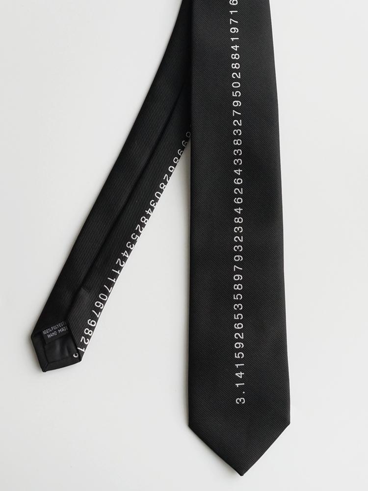 Original Design Embroidery Digital Tie Black Ties Personalized Tie