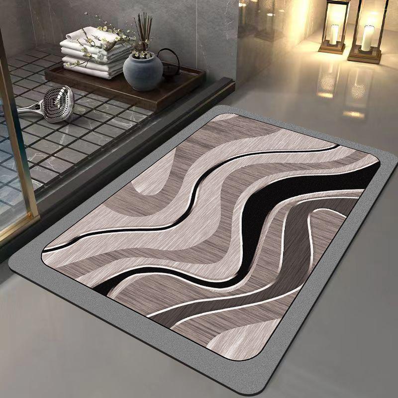 Luxury Quick-Dry Diatomaceous Earth Bath Mat - Non-Slip, Stain-Resistant, Absorbent Floor Mat for Bathroom & Entrance