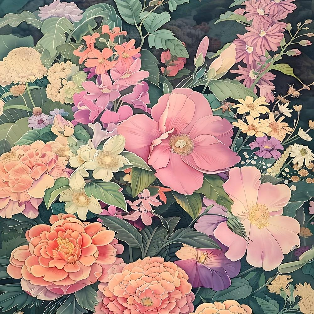 Chic Vintage Floral Shower Curtain - Waterproof Polyester with Digital Print, Includes Hooks - Perfect for Bathroom Decor
