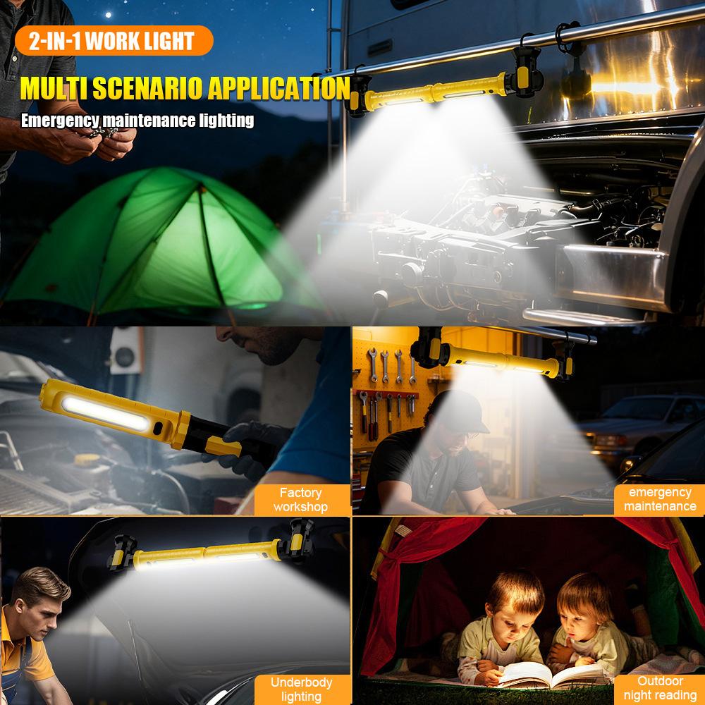 Mechanic Under Hood Light 4000mAh Rechargeable Cordless Car Hood Light 2000LM with Hooks for Inspection Workshop Emergency