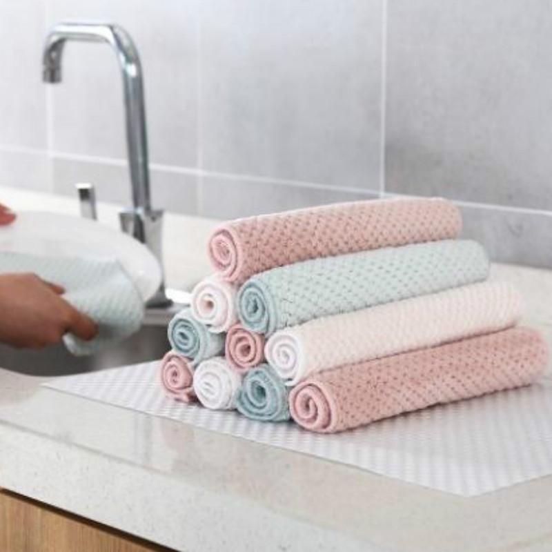 Microfiber Cleaning Cloth Super Absorbent Anti Grease Wiping Rag Kitchen Towel