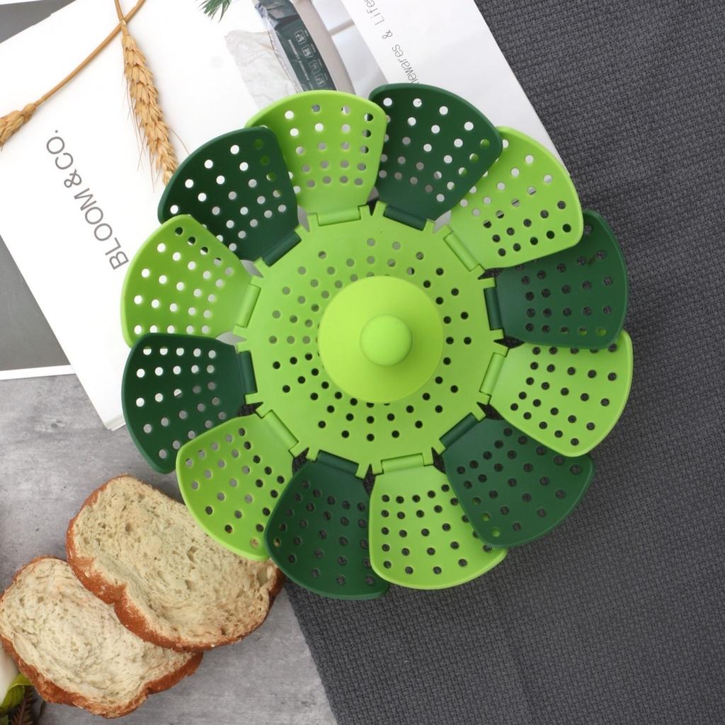 1 Pezzo Silicone Alimentare Pieghevole per Cottura a Vapore | Vassoio a Rete per Frutta/Verdura per Cottura a Vapore - Accessorio da Cucina Salutare