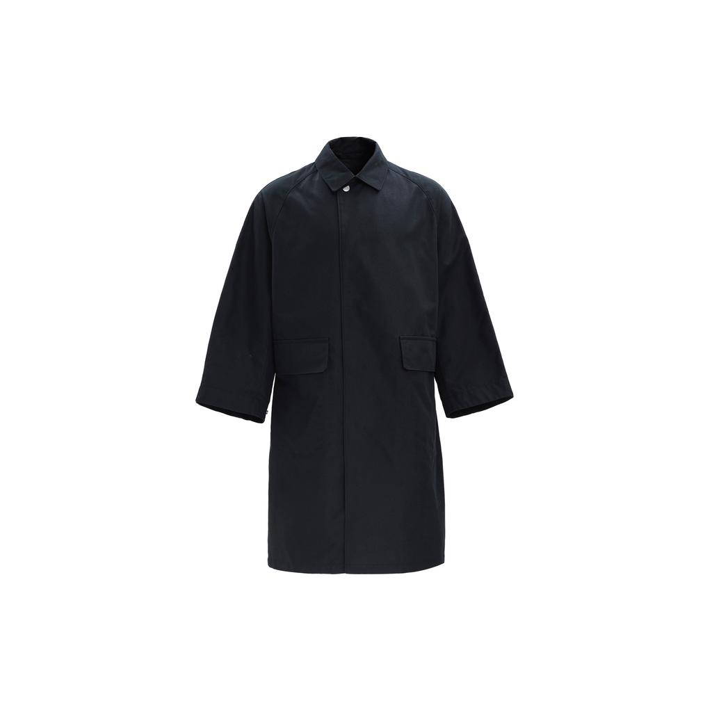 Uniqlo FW23 U Series Solid Color Square Collar Trench Coat Women Outerwear Black 461780-09