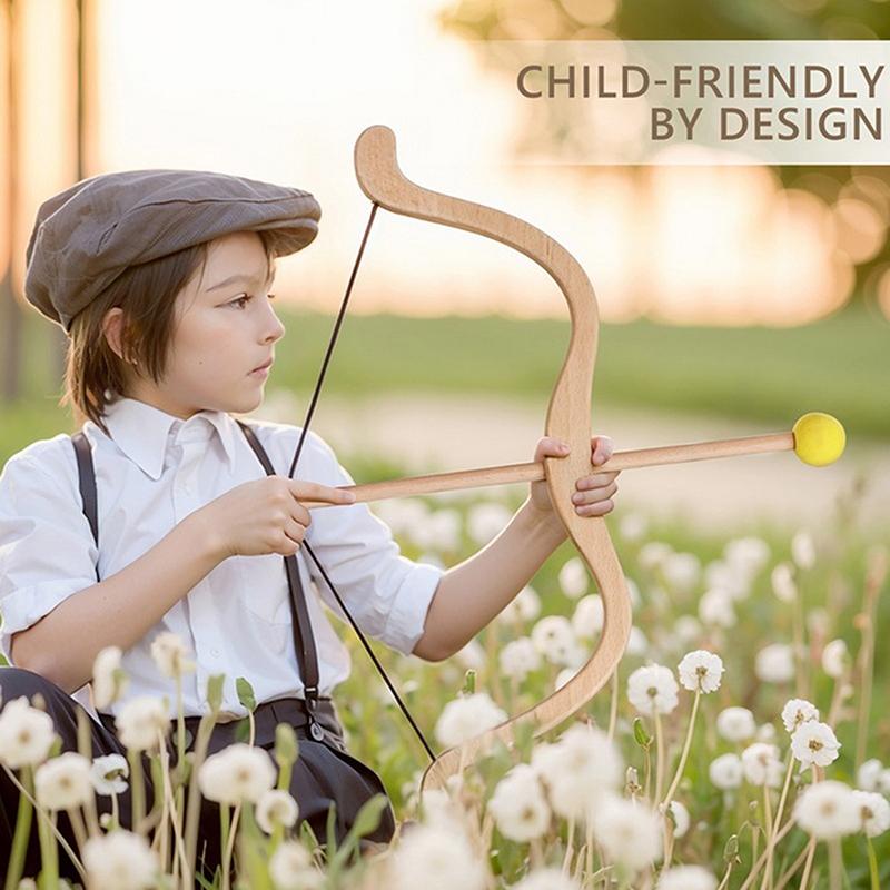 Wooden Baby Bow Arrow Toy Set Children Montessori Outdoor Toys Exercise Hands Ability For Children Archery Toys Gifts Set