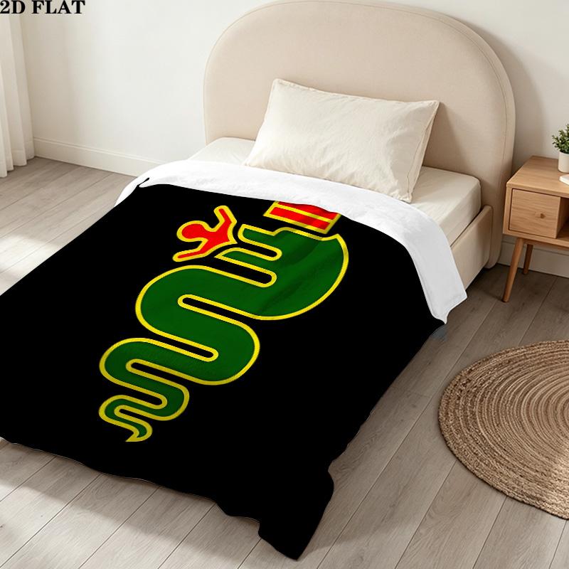 1PC Alpha Romeo Patterned Flannel Blanket Suitable For All Seasons For Home Decor Warmth And Comfort Gifts Holiday Present