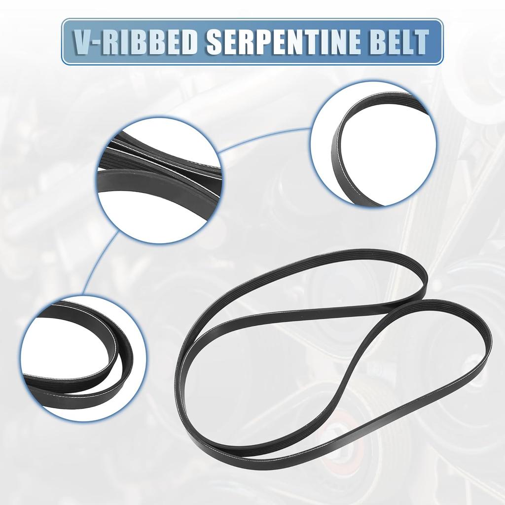 ACROPIX Car Engine Multi V-Ribbed Serpentine Drive Belt Fit for Nissan Altima Sentra 2002-2006 2.5L No.LF9J15909A - Pack of 1