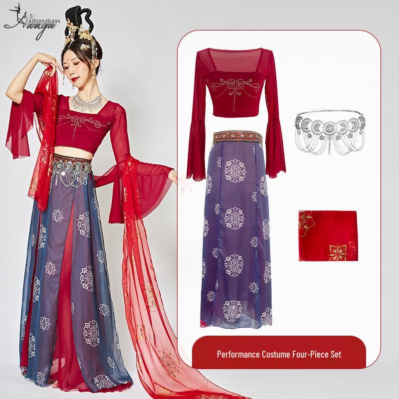 Huayu Hanfu Classical Dance Costume: Exotic Dunhuang Apsara Performance Attire