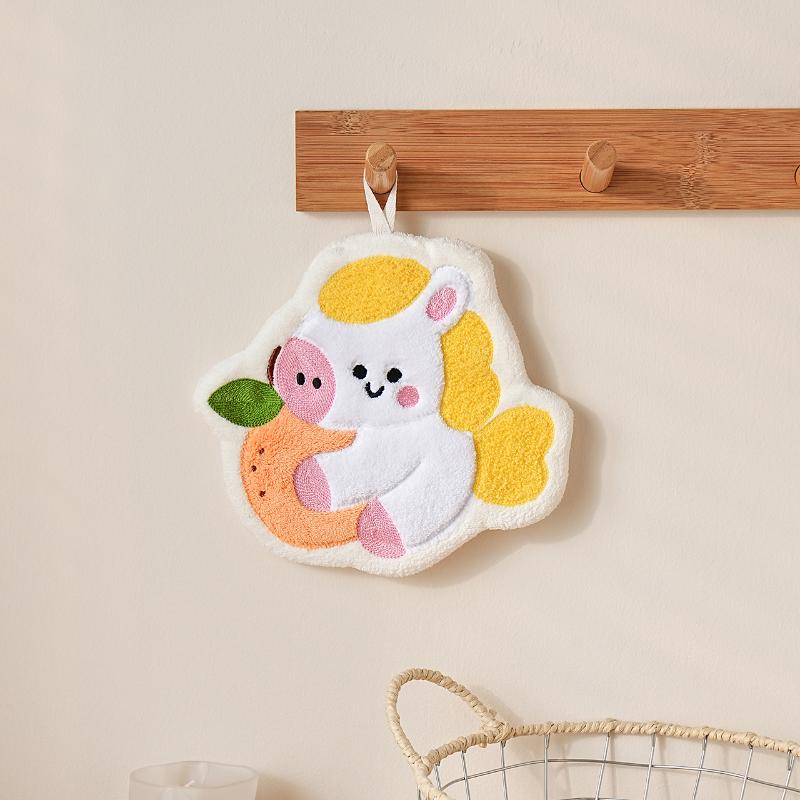 

Hanging Lucky Horse Hand Towel Thickened Decorative Coral Fleece Towel Super Absorbent Soft Handkerchief Cloth Festive Gift A3