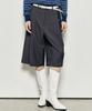Nigaennikol Wide Pintuck Bermuda Pants_Charcoal