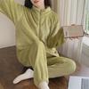 Women's Winter Warm Flannel Velvet Zipper Pajama Set