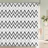 1 Pc Abstract Geometric Shower Curtains Bathroom Polyester Bath Curtains Printing Boho Shower Curtain Decor With Hooks Curtain