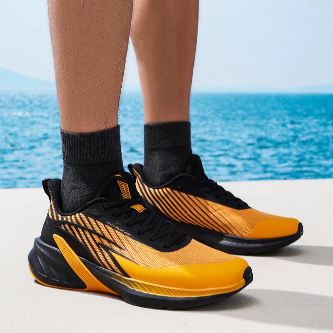 New Anta A-Shock Cushioning Wear-Resistant Low-Top Casual Running Shoes Men's Orange Black