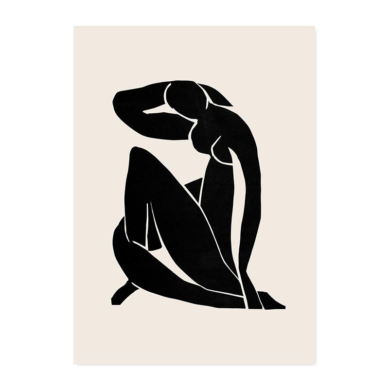 Volto Astratto Donna Linea Estetica Piante Boemia Poster Pittura su Tela Stampa Artistica Murale Immagine per Soggiorno Decorazione Casa