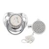 Buchstaben Baby Schnuller Silber Buchstabe Silikon Schnuller mit Strass Schnullerclip Säugling Schnuller Babys Geschenk
