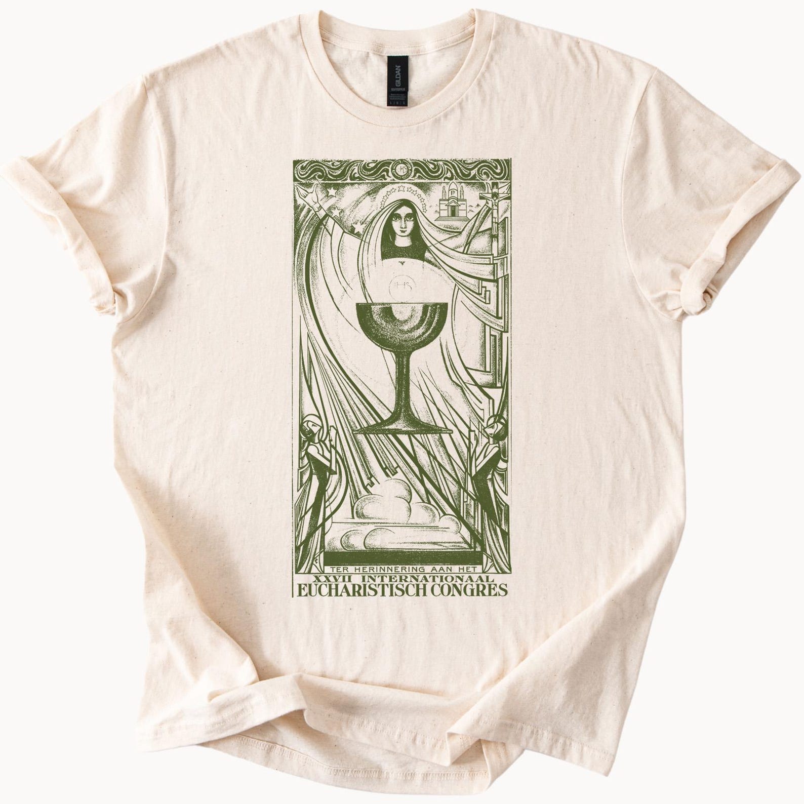 Eucharistic Congress Art Inspired Religious Graphic T Shirt 100