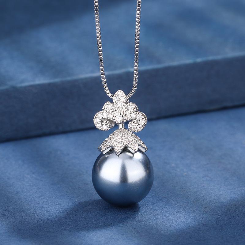 2026 New Huabi Jewelry Copper Bottom Gold-plated Pearl Temperament Simple Wind Suit Female 14-12mm