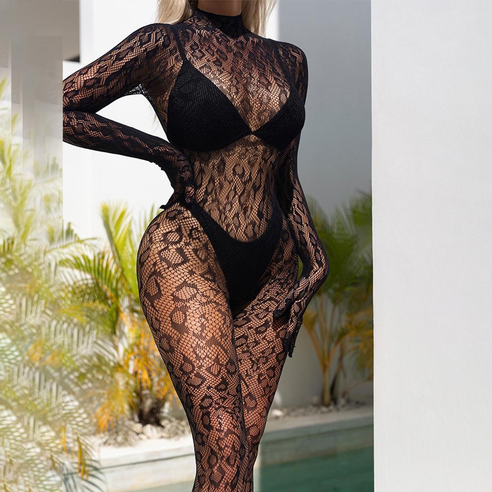 Flirtatious Women's See Through Romper Fishnet Mesh Bodysuit Stocking Tights
