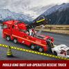 Mould King 19017 Rescue Tow Truck Building Blocks, 1653 Pieces, with Pneumatic Crane, App & Remote Control, Construction Vehicle Model, Ages 8+,