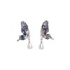 Super fairy butterfly wings pearl stud earrings female tide autumn and winter niche design senior earrings light luxury temperament ear jewelry