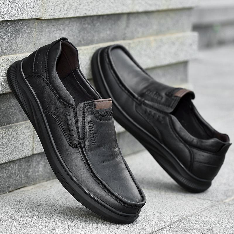 Hot Sale Soft Sole Lace-up Hiking Shoes Luxury Brand Middle-aged Man Sneakers Lightweight Loafers Genuine Leather Casual Shoes