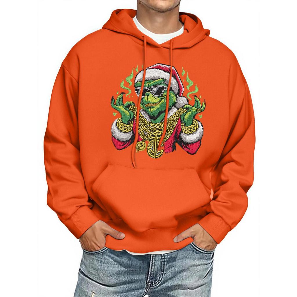 Men's Print Hooded Sweatshirt Long-Sleeve Casual Pullover Hoodie Hooded Sweatshirt