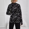 Women S Loose Fit V Neck Long Sleeve Printed Shirt
