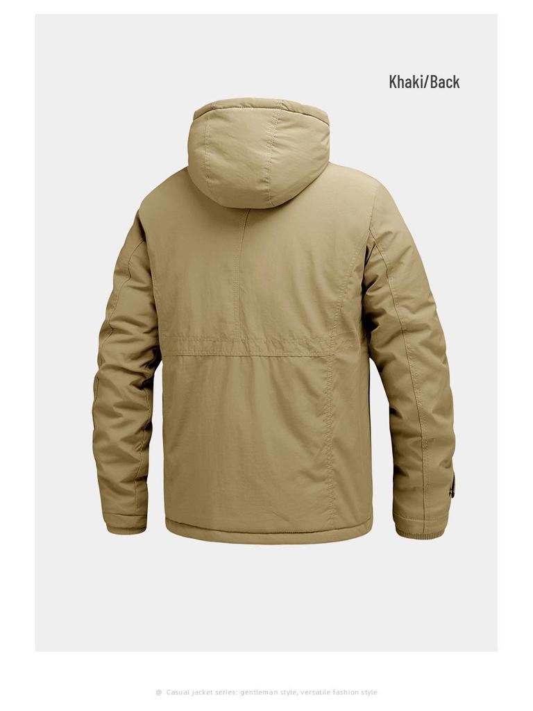 Men's Autumn/Winter 2026 Plus Velvet Thick Loose Fit Sports Jacket for Middle-Aged and Youth