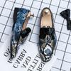 New British Trend Men's Pointed Toe Tassel Patent Leather Shoes Trendsetter Serpentine Pattern Wedding Dress Formal Footwear