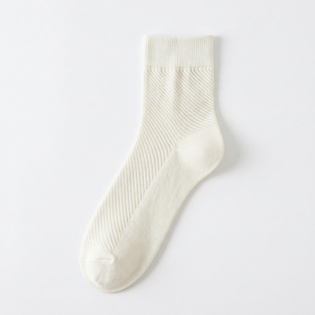 Spring and Summer Children's Thin Pure Cotton Anti-Odor Mid-Teenage Breathable Mesh All-Cotton Spring and Autumn Short Socks